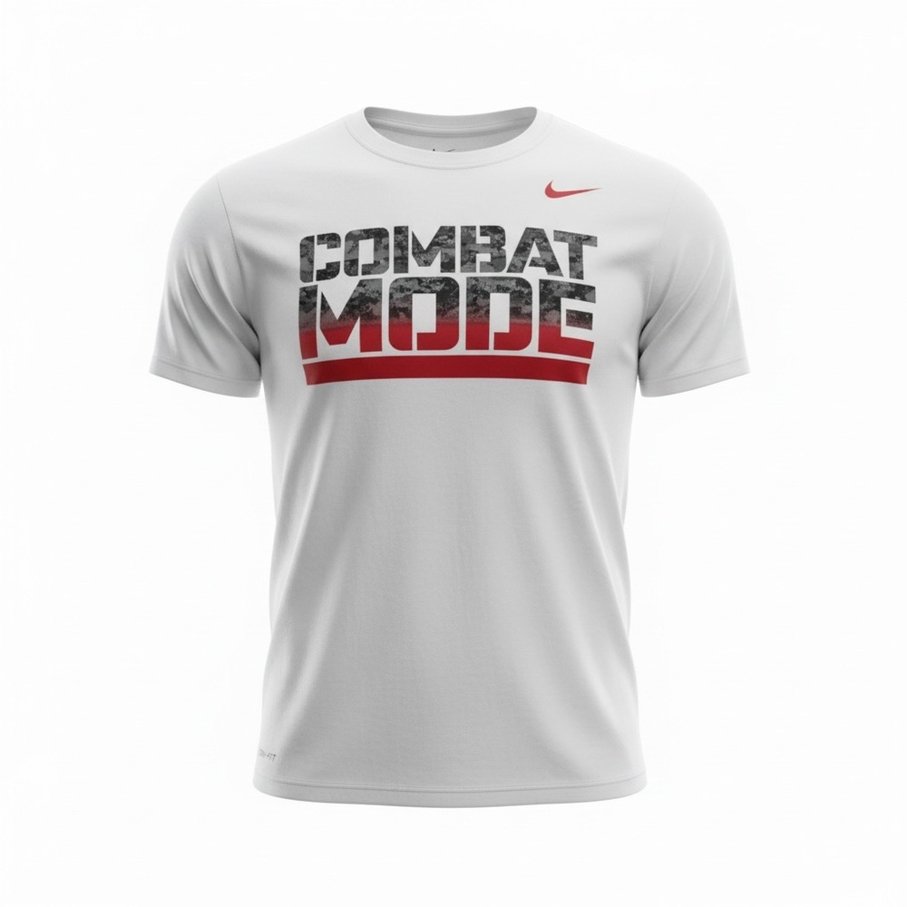 Nike White T-Shirt  Dri Fit with Combat Mode Graphic size M
